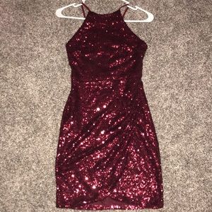 Red sequined fitted dress homecoming/prom/dance